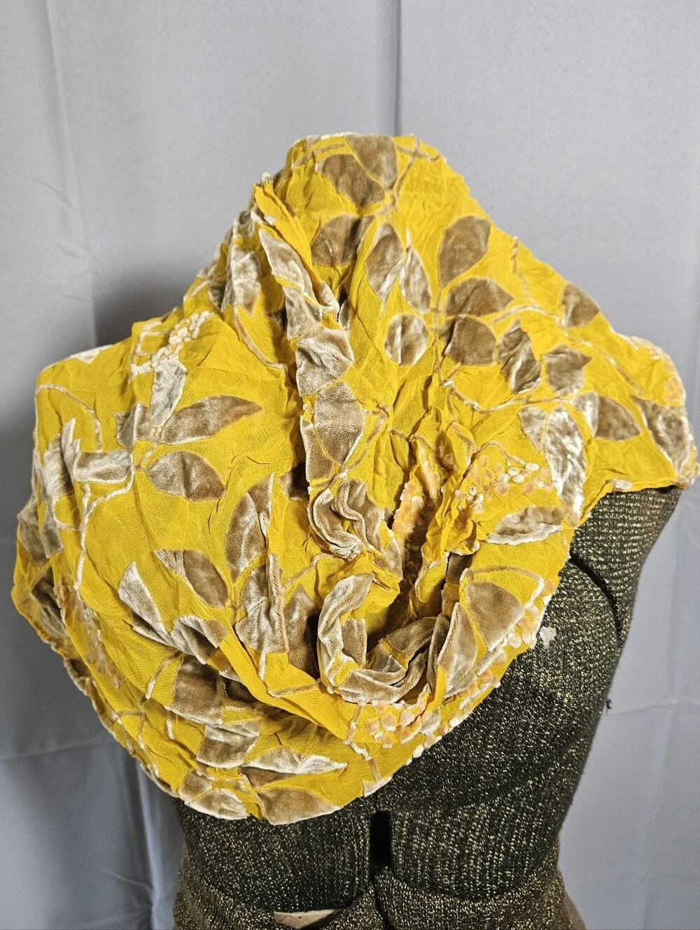 CAMILLA RIDLEY London Velvet Whymsygoth Fairy Marigold Silk/Viscose Long Scarf